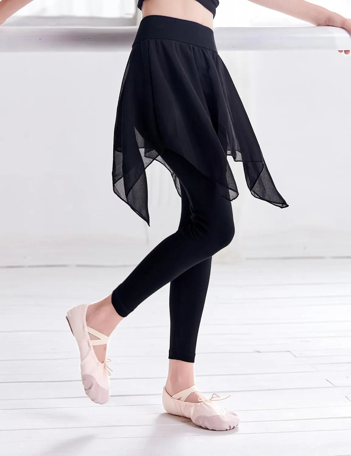 Daydance Modal Girls Kids Black Leggings Pants for Ballet, Dance, Gymnastic, Yoga, Daily Life