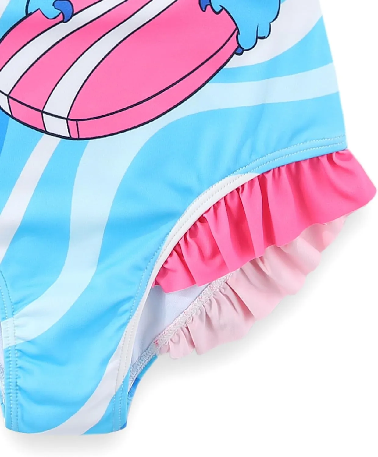 Disney Lilo & Stitch Girls Swimsuit UPF 50  One Piece Bathing Suit for Big Kids