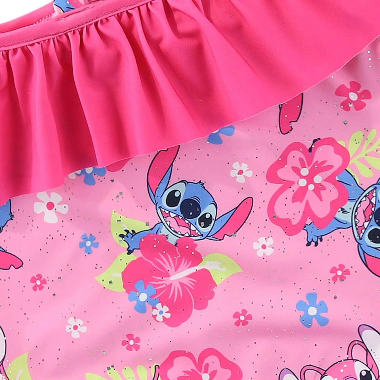 Disney Lilo & Stitch Girls Swimsuit UPF 50  One Piece Bathing Suit for Big Kids
