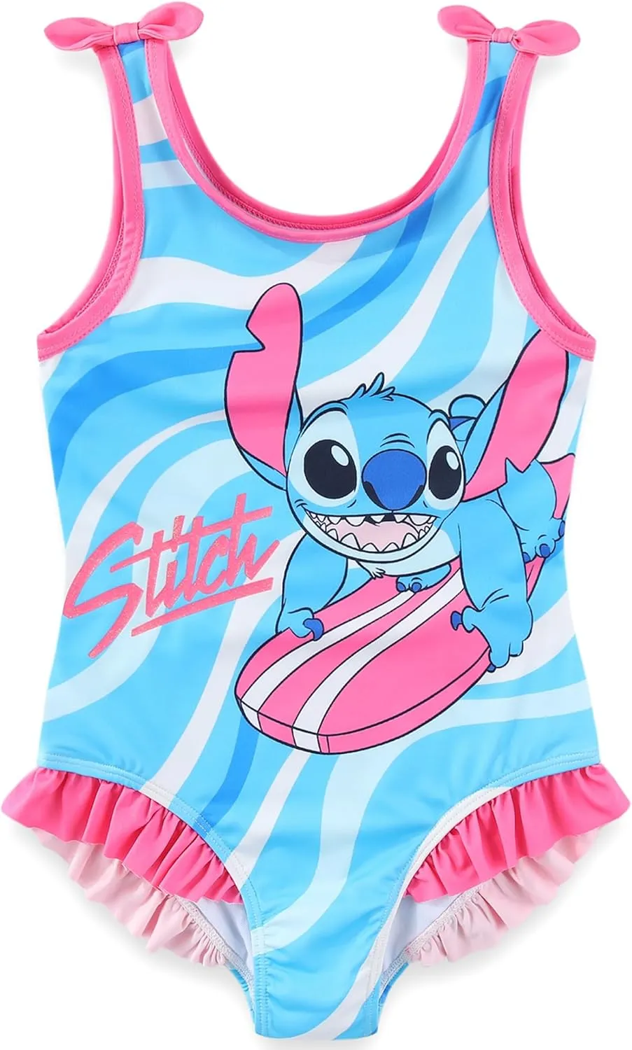 Disney Lilo & Stitch Girls Swimsuit UPF 50  One Piece Bathing Suit for Big Kids