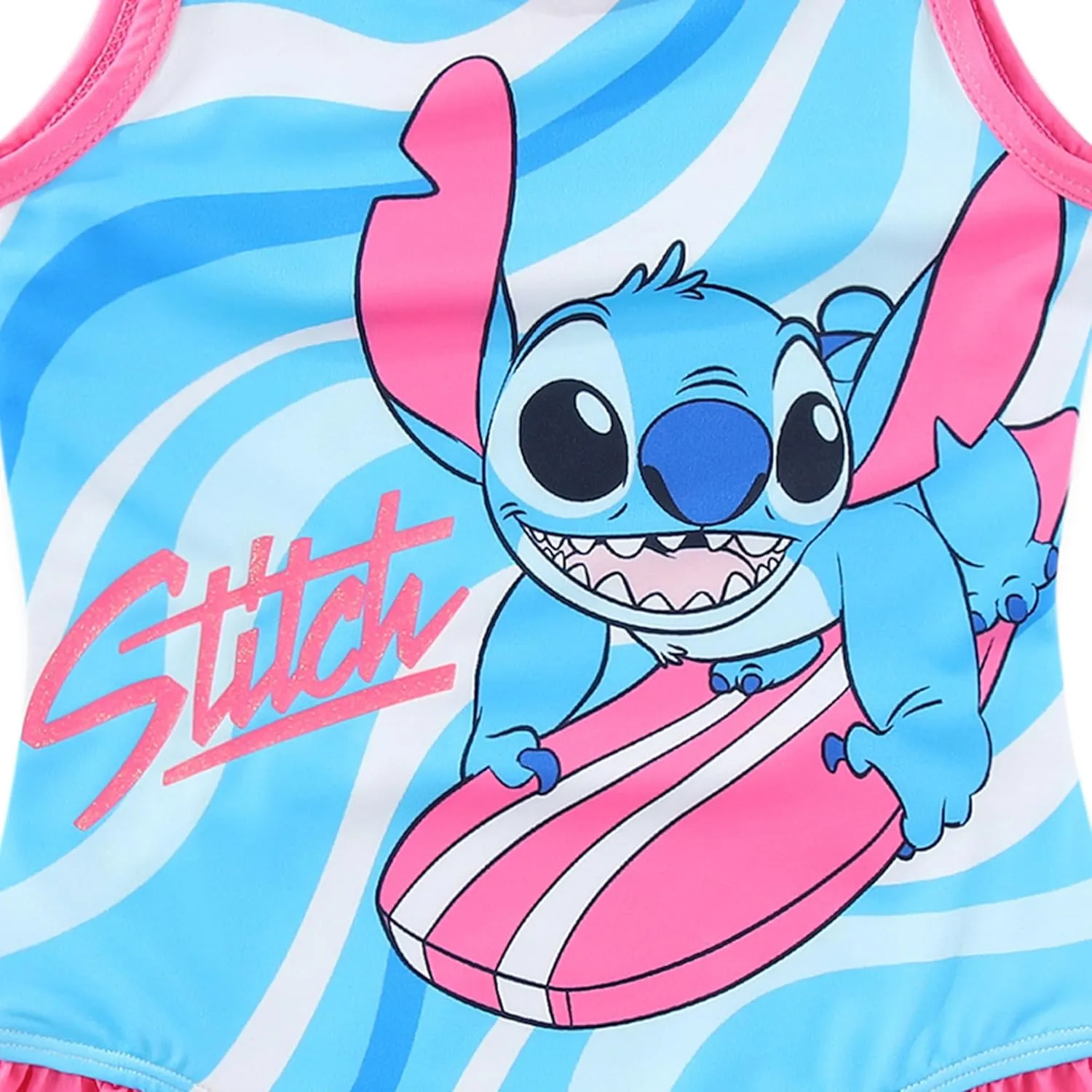Disney Lilo & Stitch Girls Swimsuit UPF 50  One Piece Bathing Suit for Big Kids