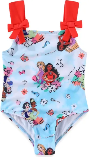 Disney Princess Moana Girls Swimsuit UPF 50  One Piece Bathing Suit for Toddler and Big Kids