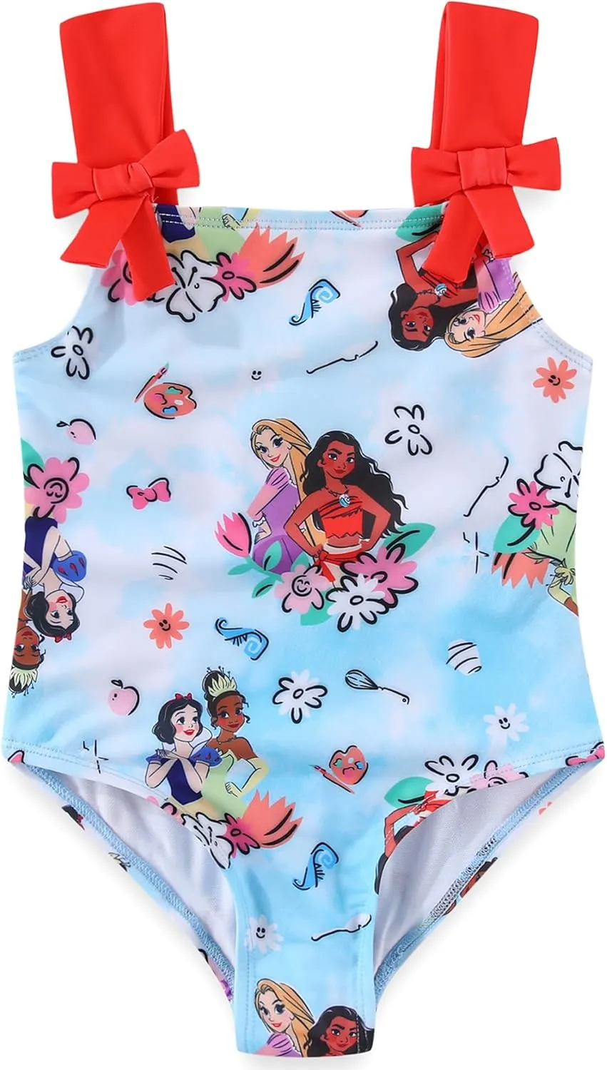 Disney Princess Moana Girls Swimsuit UPF 50  One Piece Bathing Suit for Toddler and Big Kids