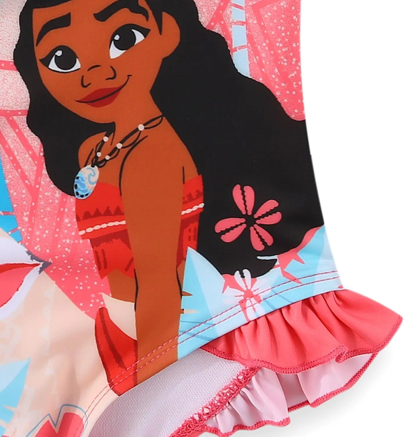 Disney Princess Moana Girls Swimsuit UPF 50  One Piece Bathing Suit for Toddler and Big Kids