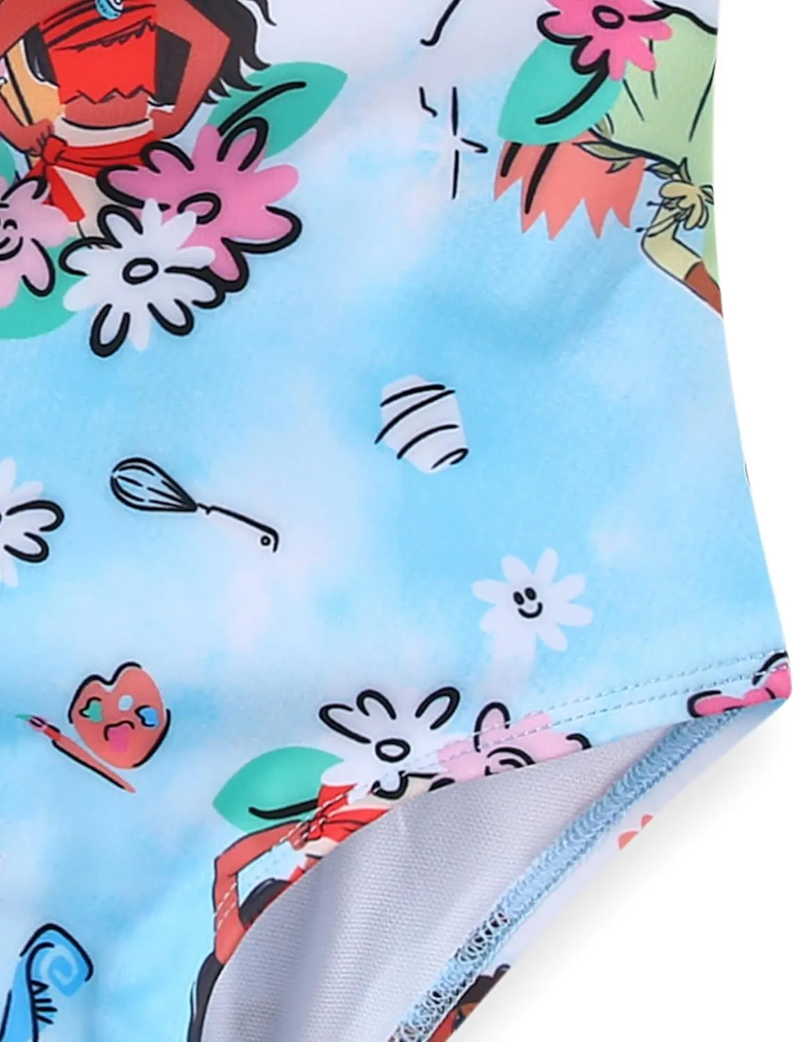 Disney Princess Moana Girls Swimsuit UPF 50  One Piece Bathing Suit for Toddler and Big Kids