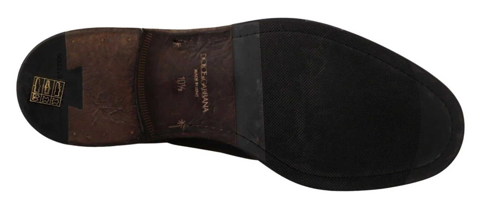 Dolce & Gabbana Elegant Black Leather Derby Formal Sko