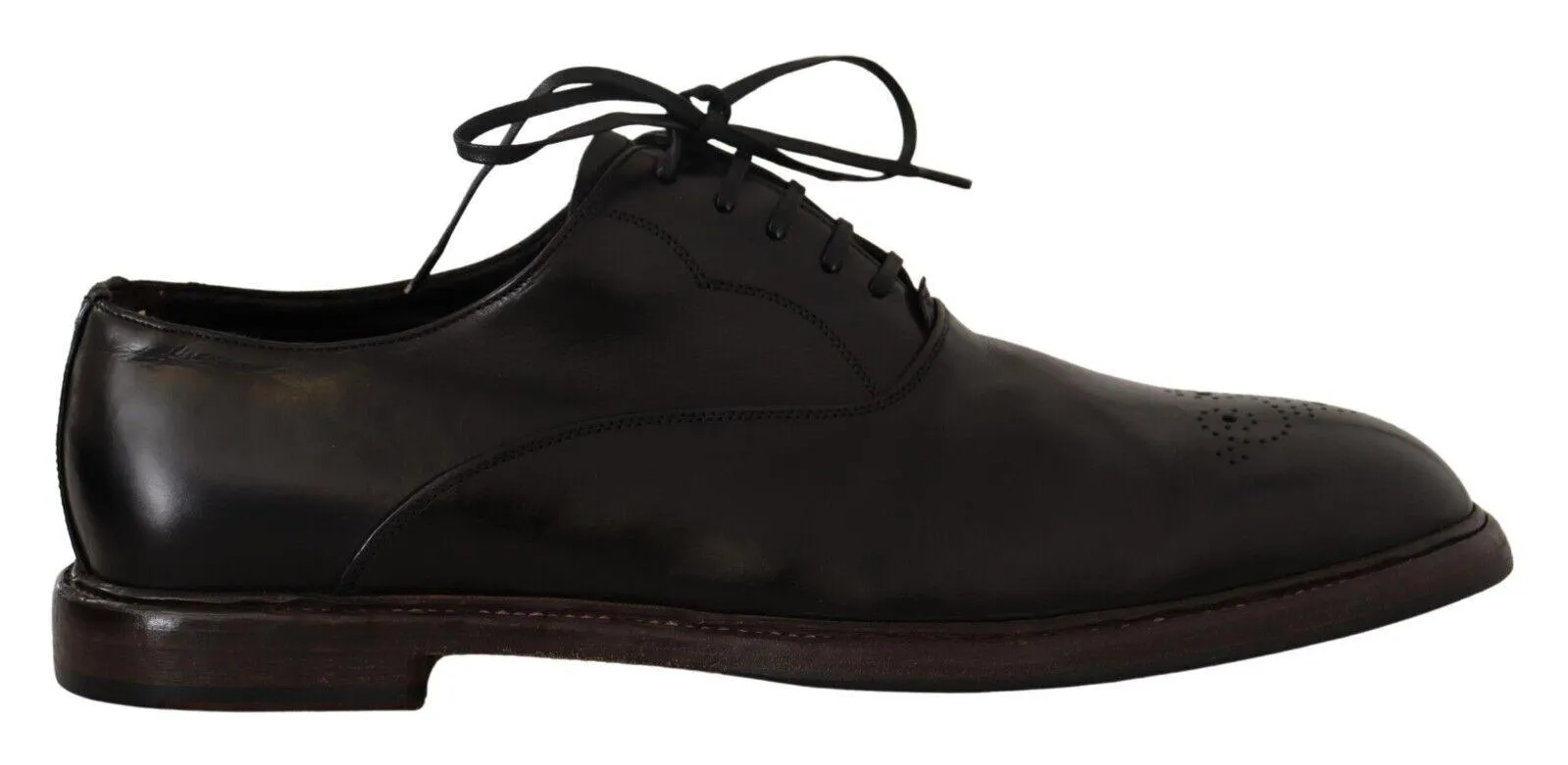 Dolce & Gabbana Elegant Black Leather Derby Formal Sko