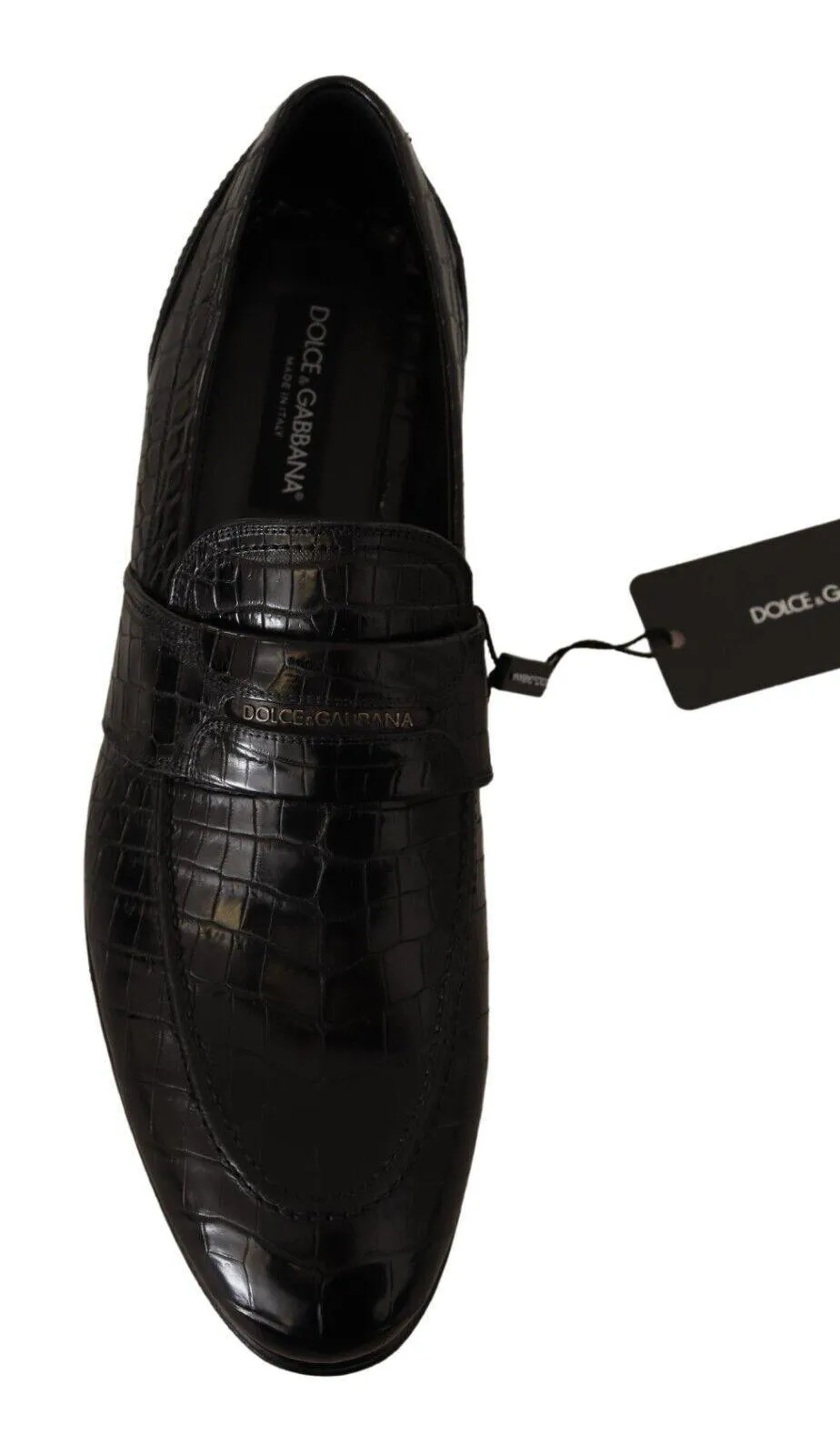 Dolce & Gabbana Elegant Crocodile Leather Moccasin Sko