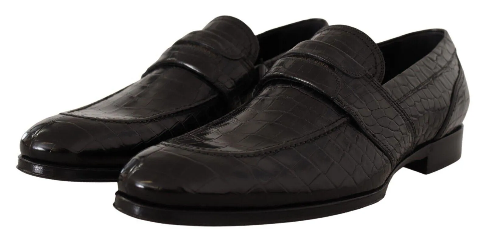 Dolce & Gabbana Elegant Crocodile Leather Moccasin Sko