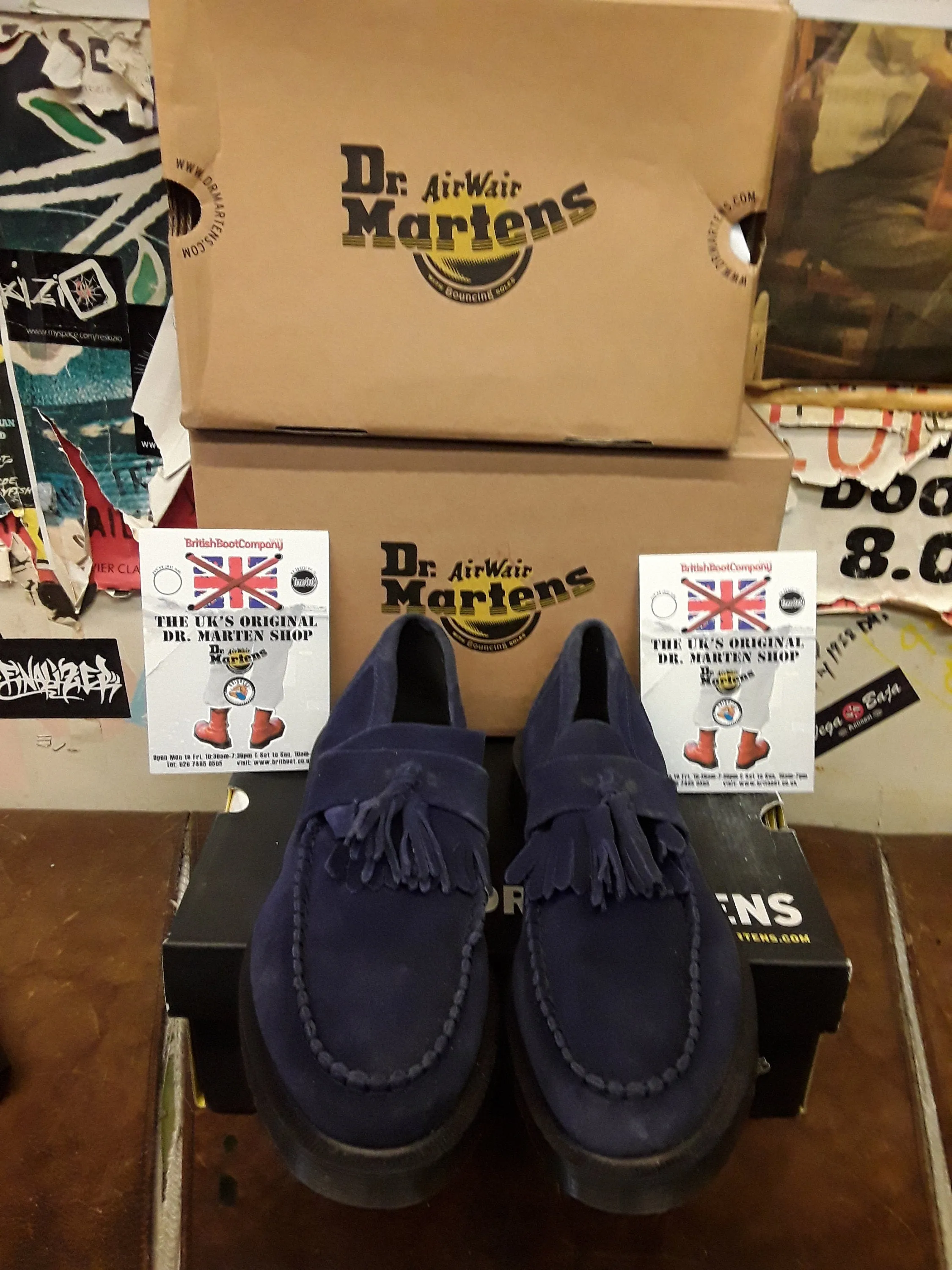 Dr Martens Navy Suede Tasseled Loafer Size 10