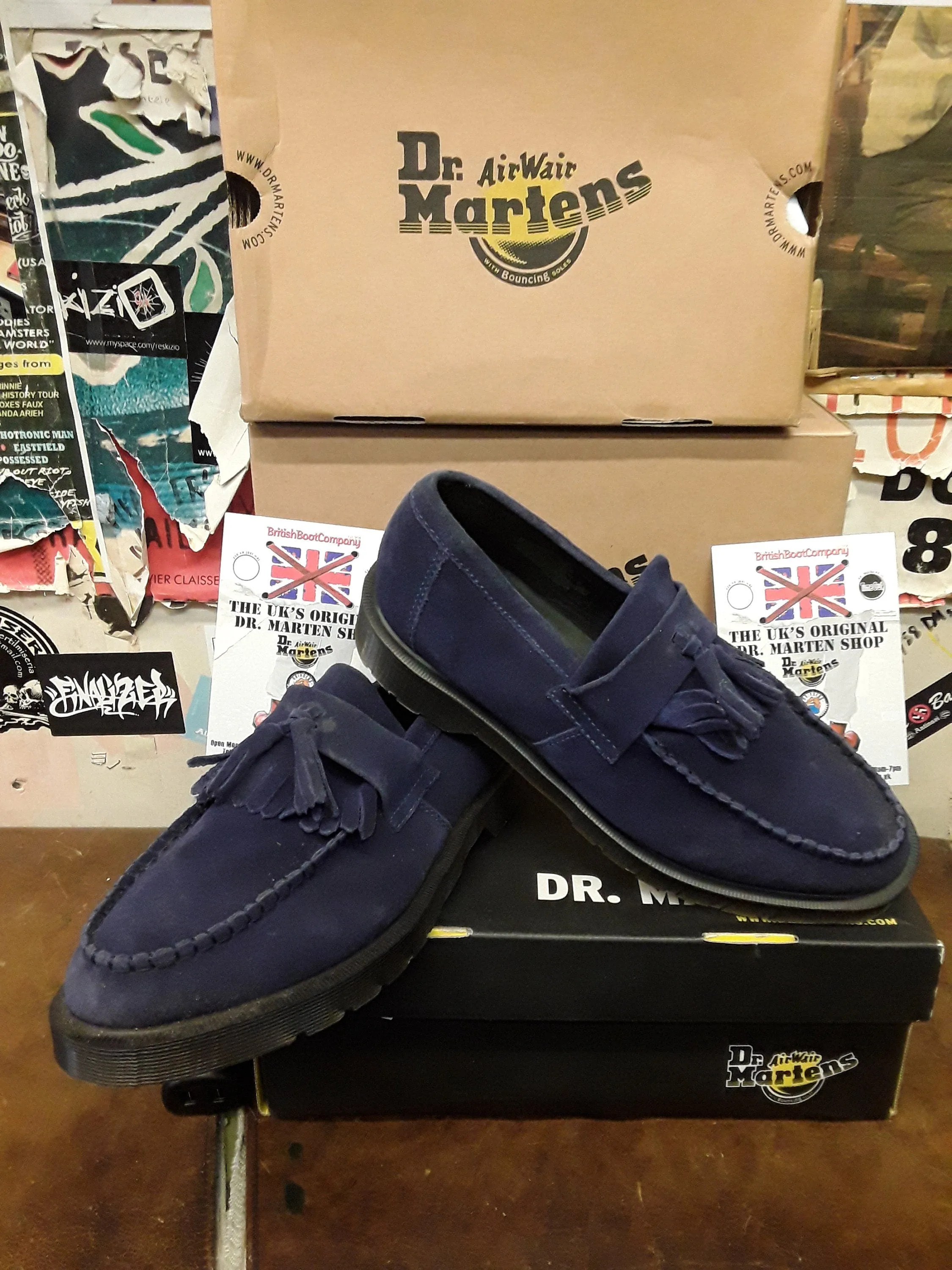 Dr Martens Navy Suede Tasseled Loafer Size 10