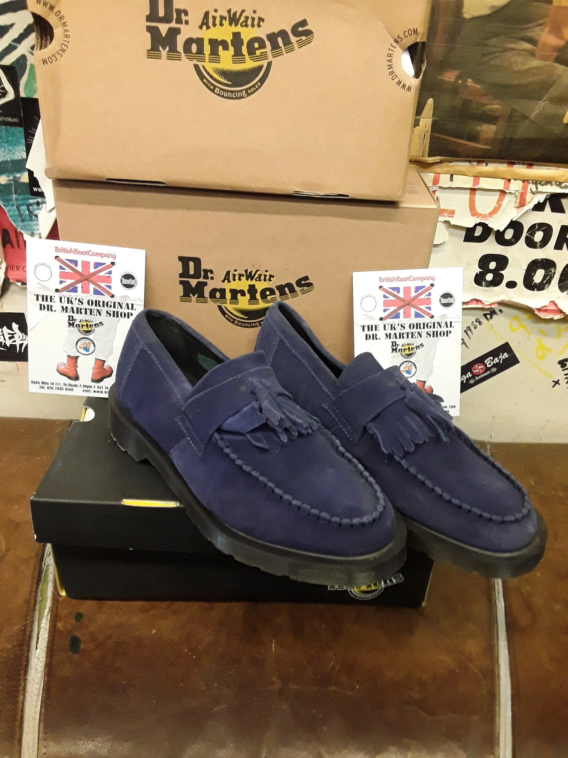 Dr Martens Navy Suede Tasseled Loafer Size 10