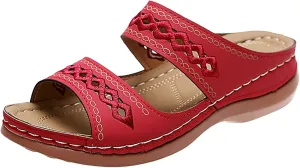 Eduavar Orthopedic Sandals for Women, Sandals Women Comfortable Slip On Sandals Open Toe Slip On Walking Sandals Shoes