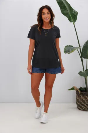 Elm Fundamental Rib S/S Tee Washed Black