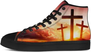 Faith Shoes for Men Women Faith Over Fear High Top Canvas Sneakers Lace Up Casual Walking Shoes Gifts for Dad Mom