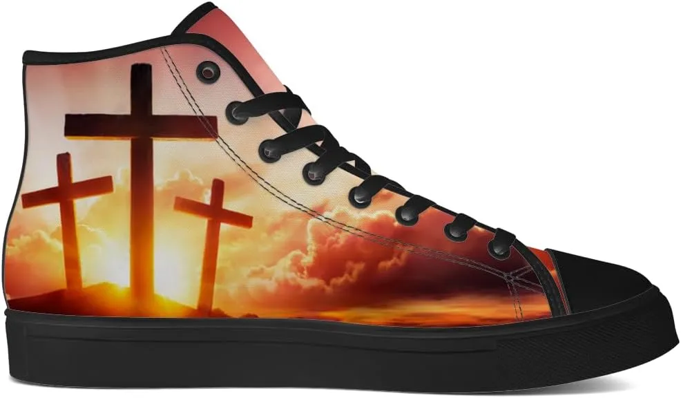 Faith Shoes for Men Women Faith Over Fear High Top Canvas Sneakers Lace Up Casual Walking Shoes Gifts for Dad Mom