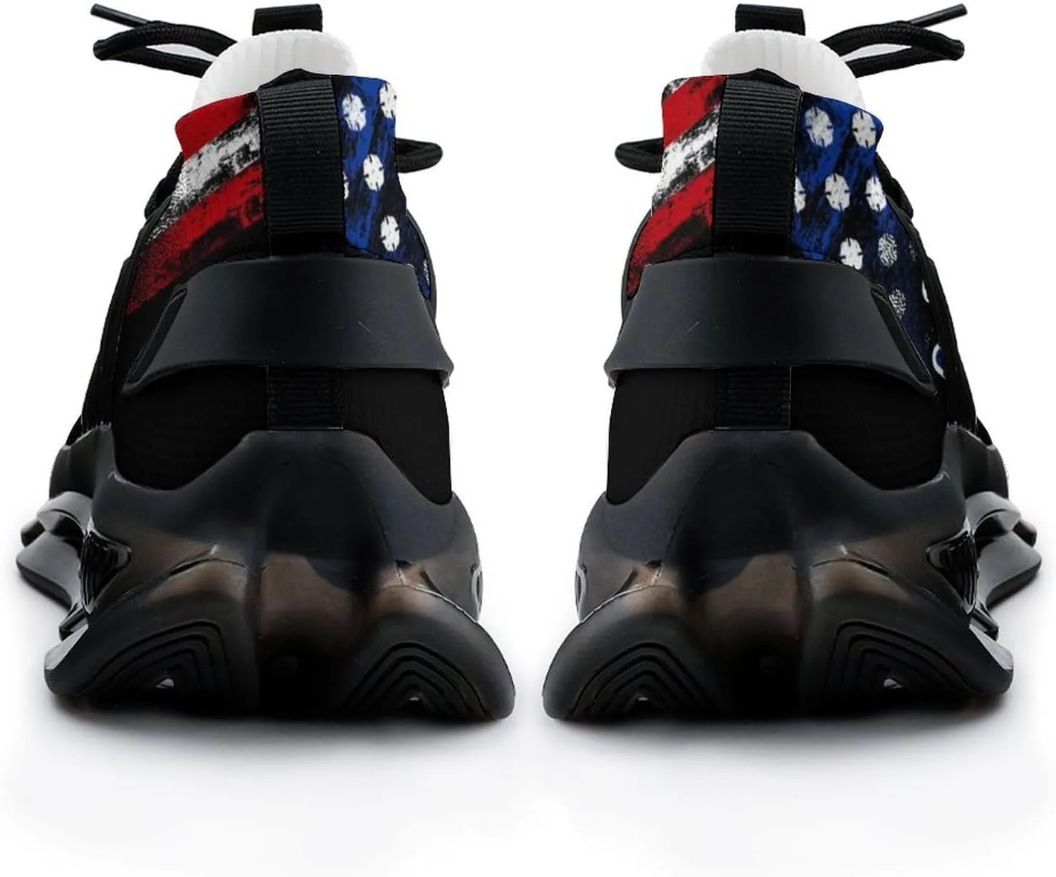 Firefighter Flag Walking Shoes for Men Lightweight Tennis Fashion Elastic Sports Shoes Cushion Basketball Shoes
