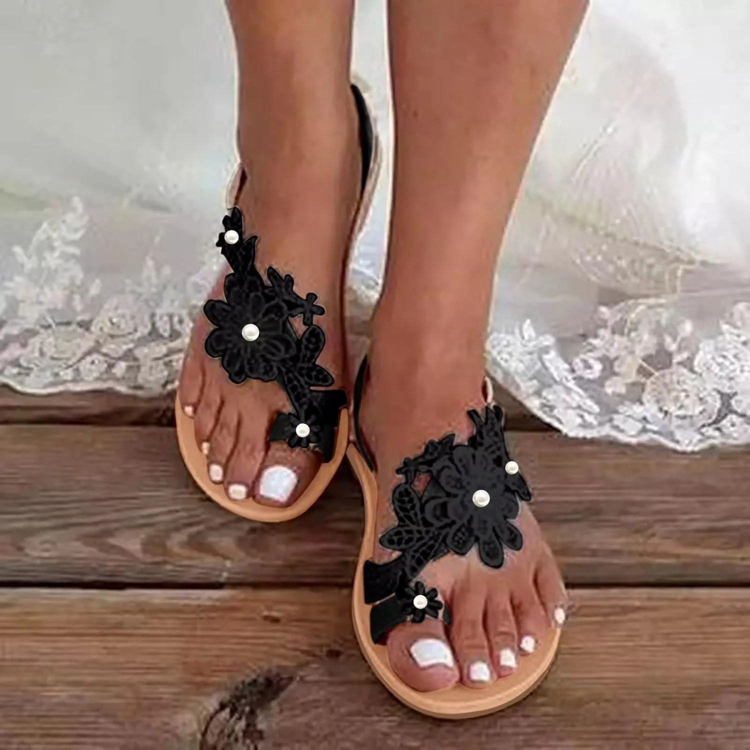 Flat Sandals Womens Flat Sandals Slip on Summer Orthopedic Sandals Women's Comfortable Walking Sandals
