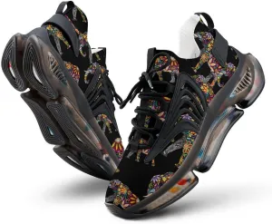 Floral Elephant Walking Shoes for Men Lightweight Tennis Fashion Elastic Sports Shoes Cushion Basketball Shoes