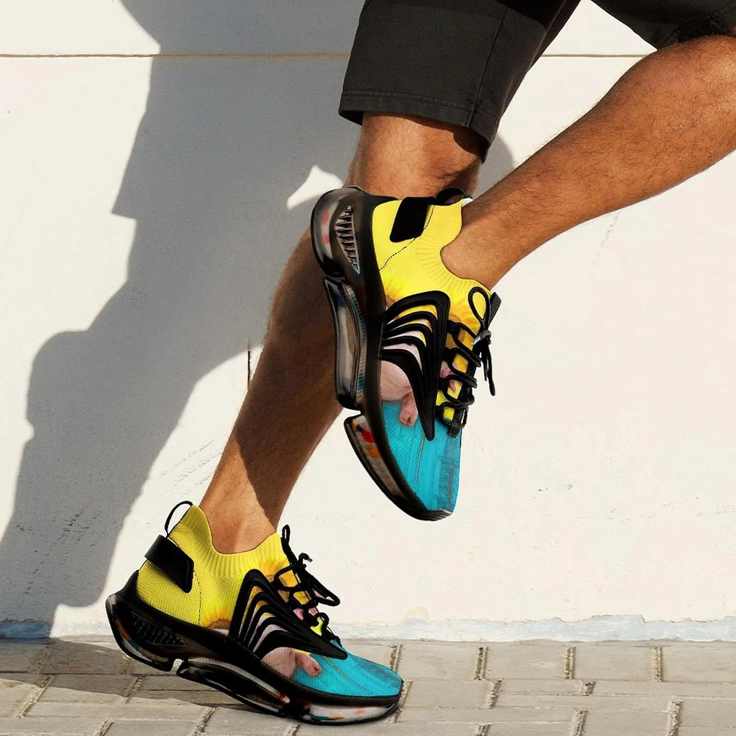 Funny Hanging on A Fence Walking Shoes for Men Lightweight Tennis Fashion Elastic Sports Shoes Cushion Basketball Shoes