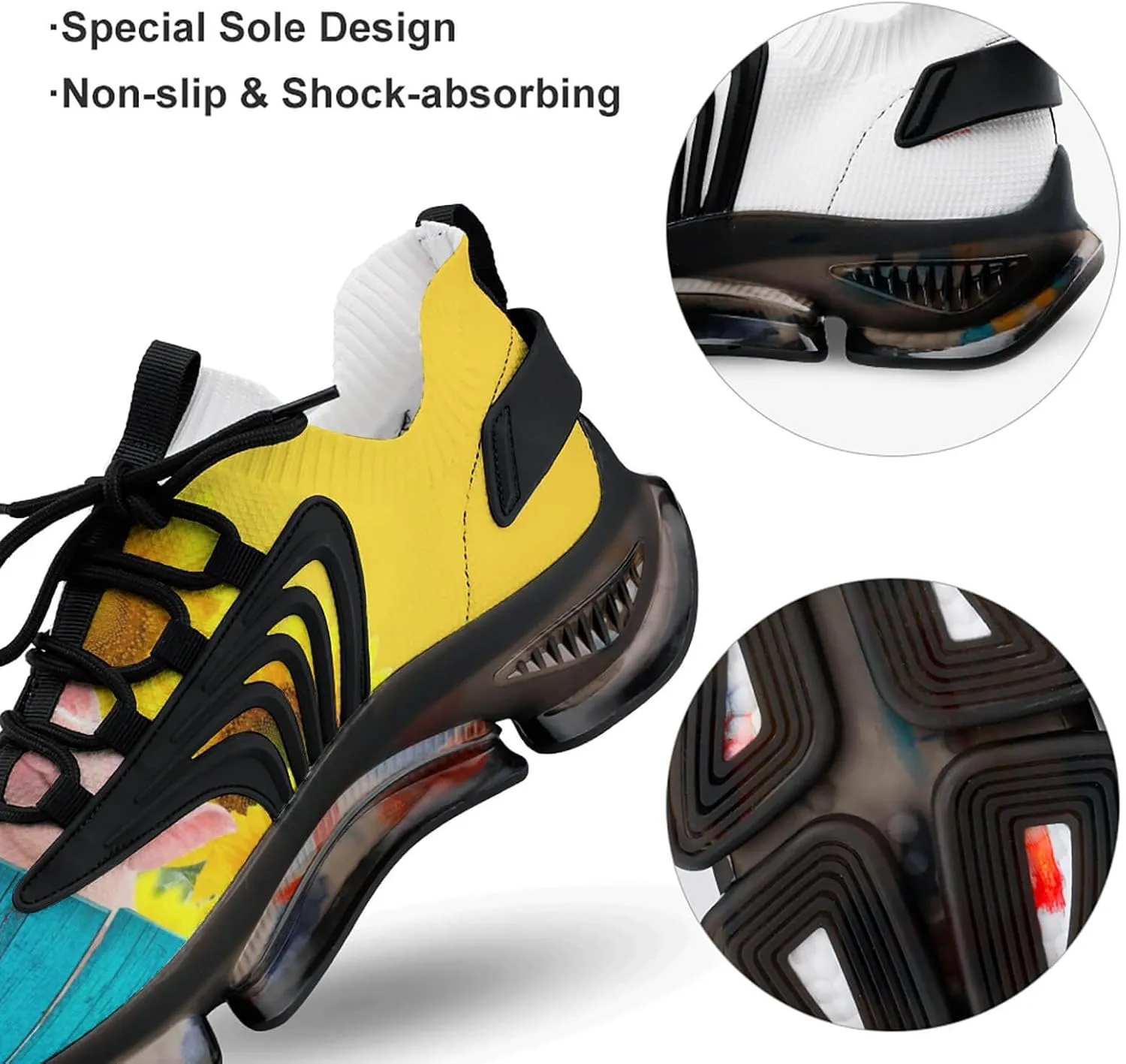 Funny Hanging on A Fence Walking Shoes for Men Lightweight Tennis Fashion Elastic Sports Shoes Cushion Basketball Shoes
