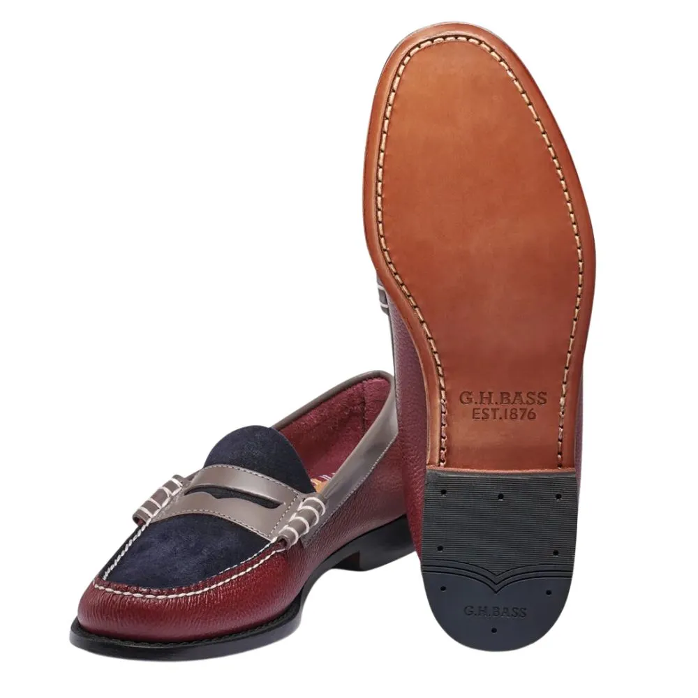 G.H. Bass Men's Larson Tri Color Weejuns Loafer in Wine Multi