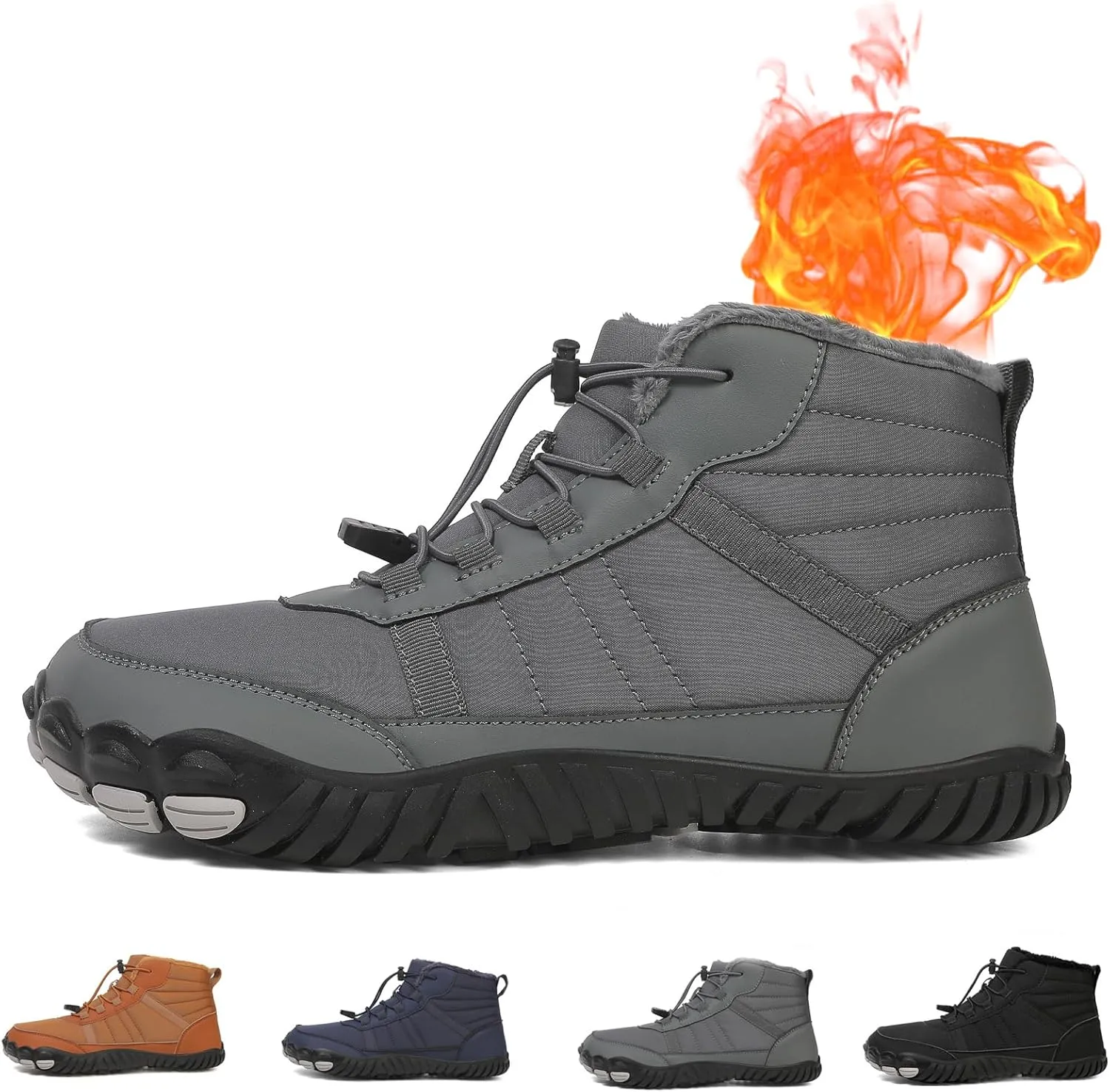 Giltpeak Waterproof Winter Barefoot Shoes, Hiking Boots Pro Non-Slip Waterproof Winter, Mens Womens Winter Barefoot