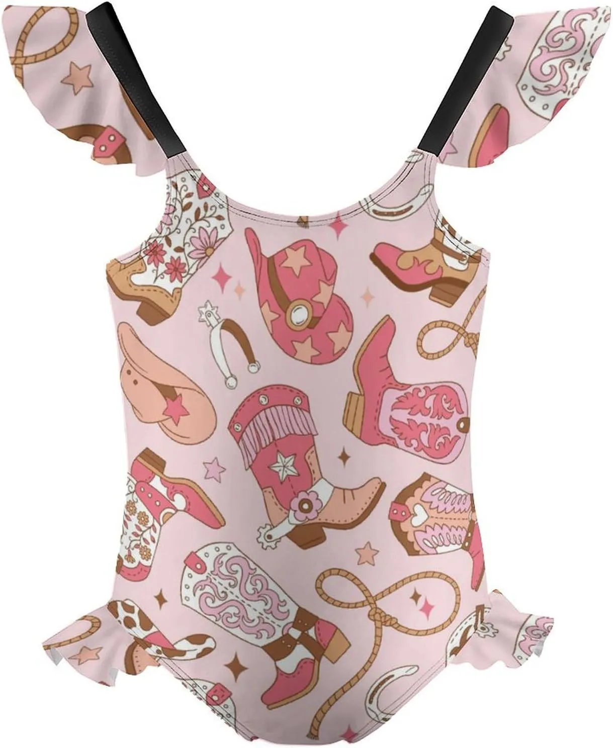 Girls One Piece Swimsuit Sea Jellyfish Starfish Bathing Suit Soft Swimwear for Size 6-12T