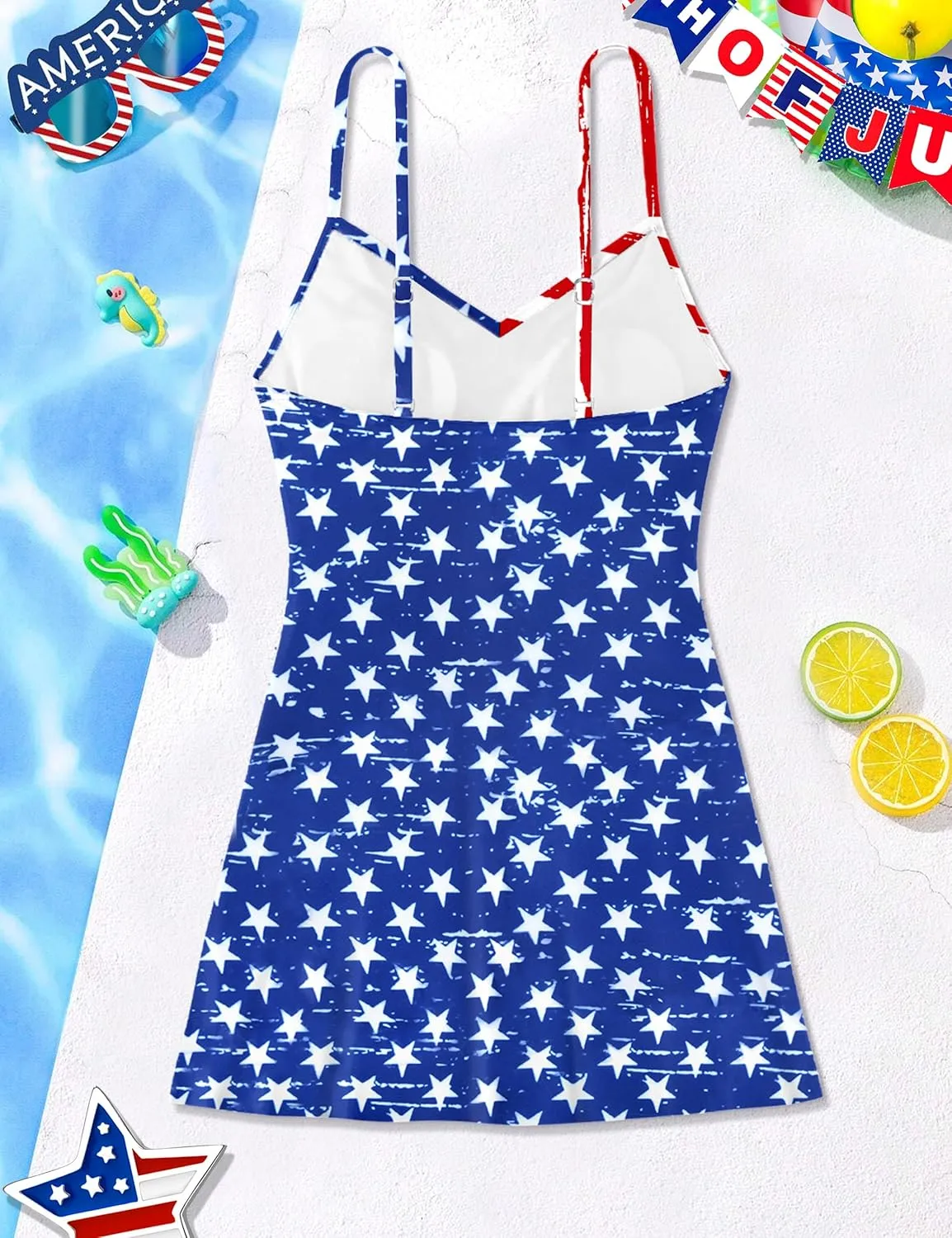 Girls Swimsuits One Piece Swimsuit Color Block Swim Dress V Neck Bathing Suit Quick Dry Swimwear 7-14Y