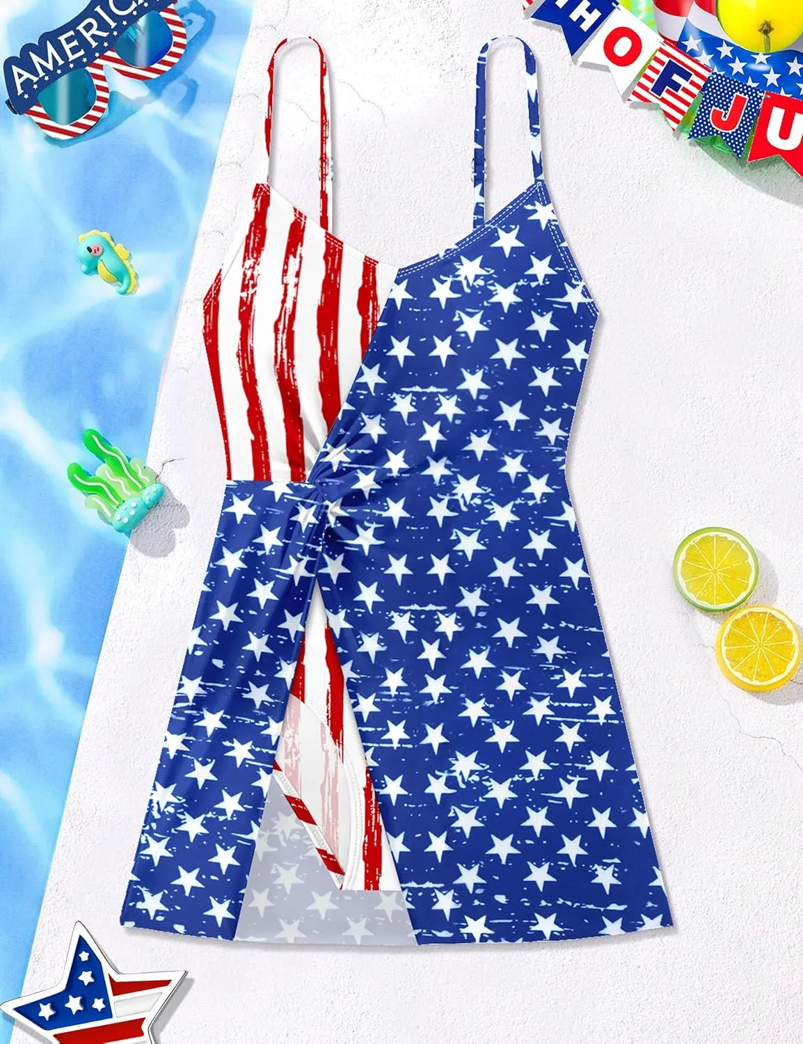 Girls Swimsuits One Piece Swimsuit Color Block Swim Dress V Neck Bathing Suit Quick Dry Swimwear 7-14Y