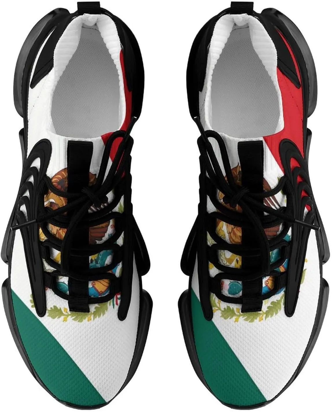 Grunge Mexico Flag Walking Shoes for Men Lightweight Tennis Fashion Elastic Sports Shoes Cushion Basketball Shoes