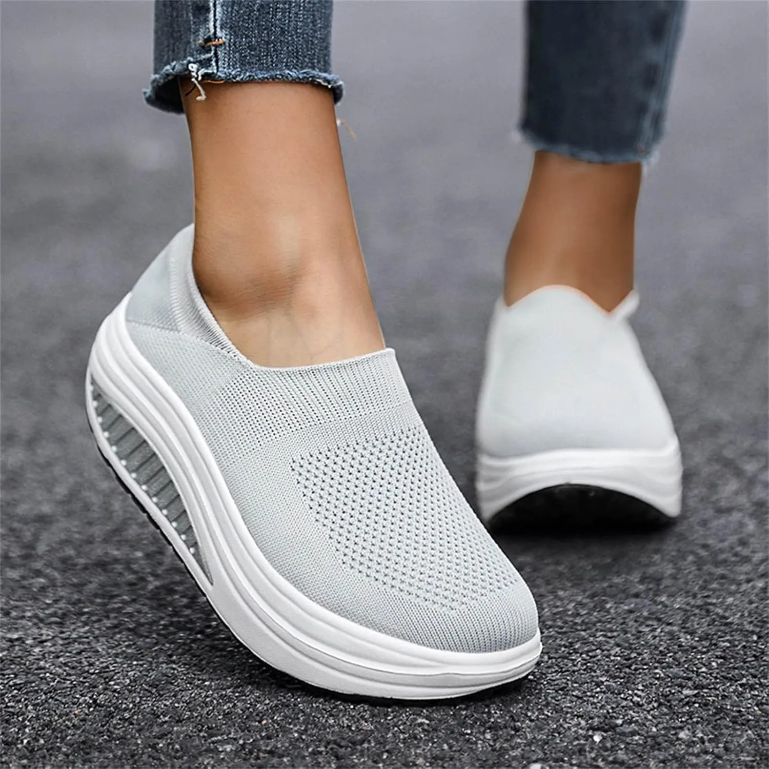 Gym Shoes for Women Weight Lifting Non Slip Work Shoes Women Size 11 Nurse Shoes for Women Comfortable Wide Women's Fashion Sneakers Lace-Up Woven Knit Upper Tenis OrtopDicos De Mujer