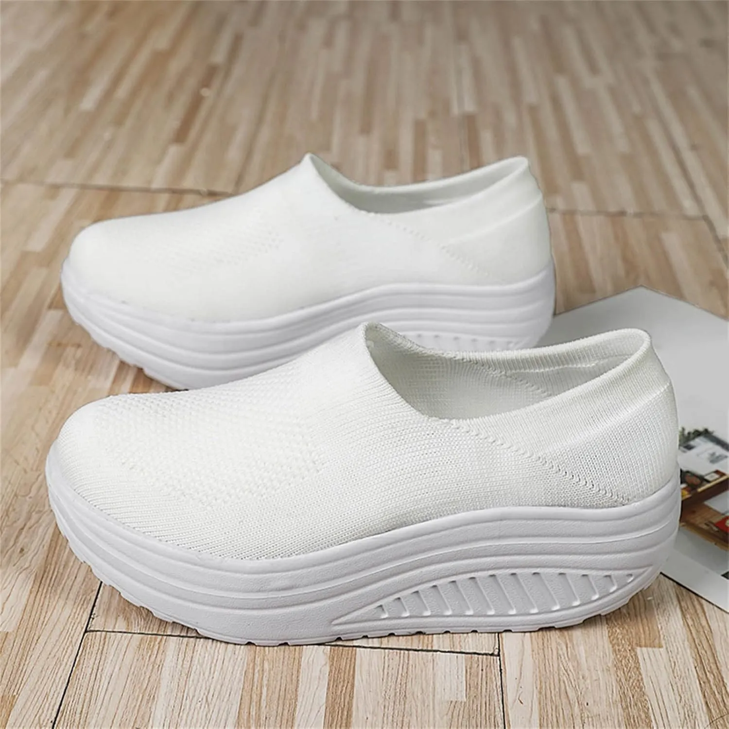 Gym Shoes for Women Weight Lifting Non Slip Work Shoes Women Size 11 Nurse Shoes for Women Comfortable Wide Women's Fashion Sneakers Lace-Up Woven Knit Upper Tenis OrtopDicos De Mujer