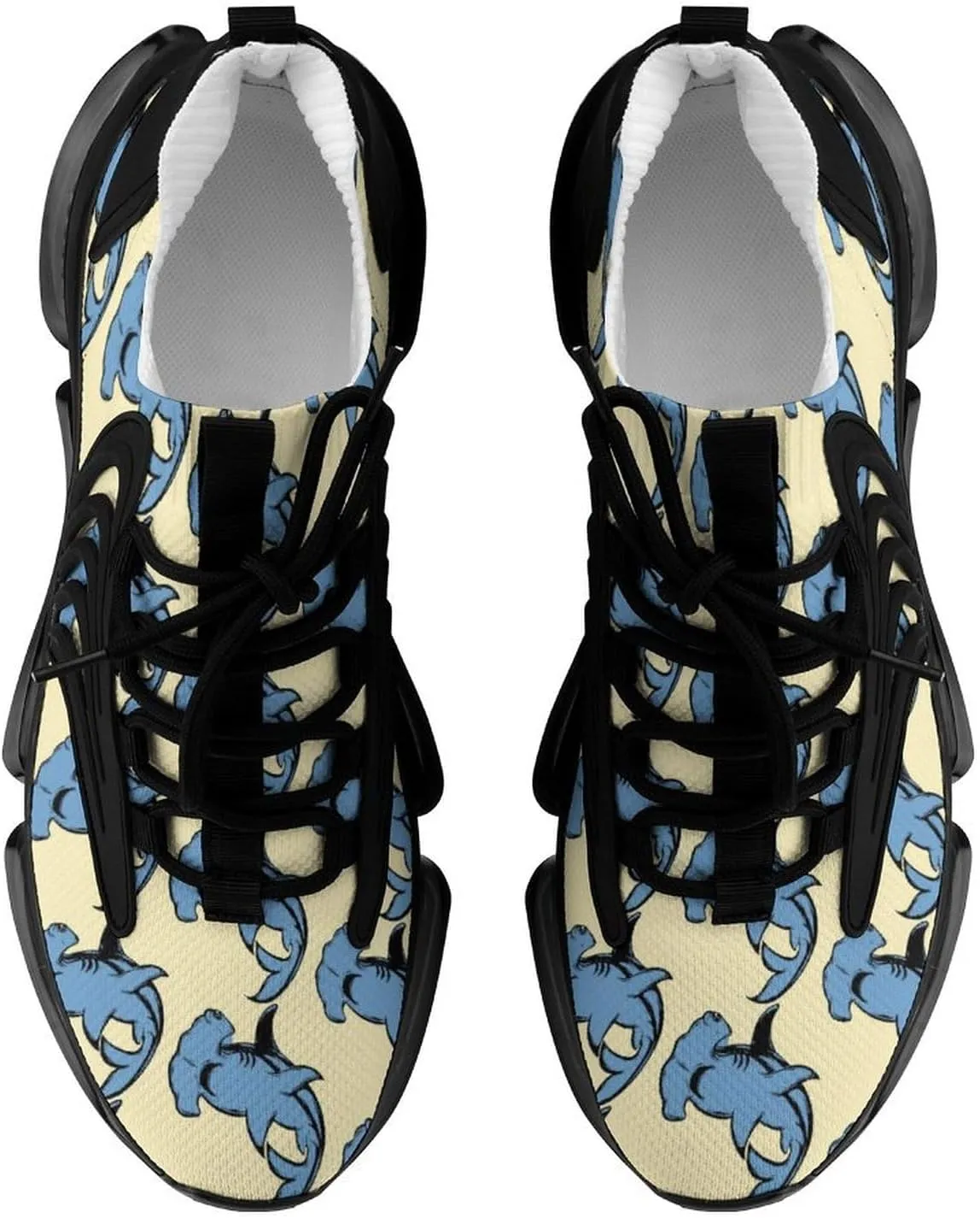 Hammerhead Shark Pattern Walking Shoes for Men Lightweight Tennis Fashion Elastic Sports Shoes Cushion Basketball Shoes