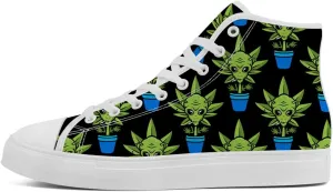 High Shoes for Men Women Alien High Top Canvas Sneakers Lace Up Casual Walking Shoes Gifts for Boys Girls