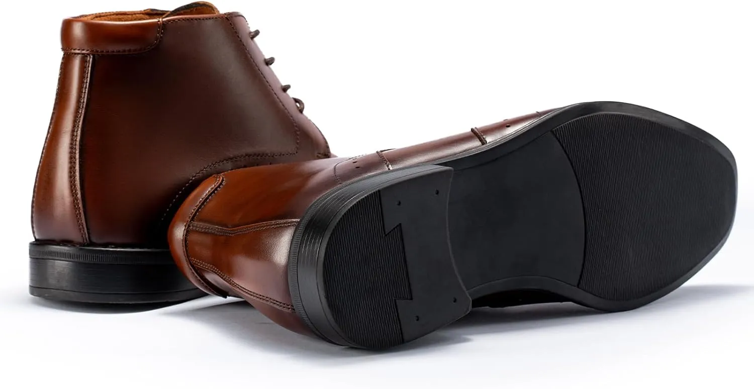 Holy dove Mens Dress Boots,Premium Leather Oxford Chukka, Waterproof Non-Slip Business Boots for Men??