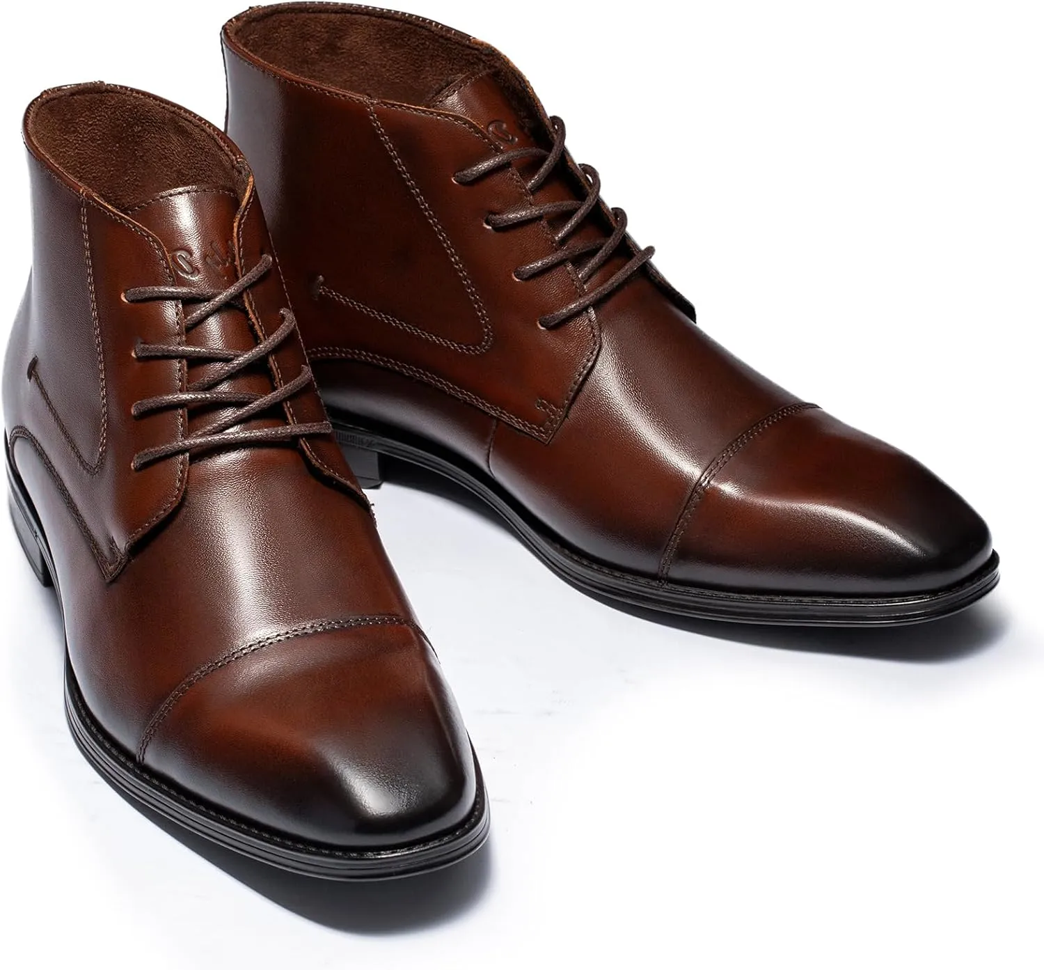 Holy dove Mens Dress Boots,Premium Leather Oxford Chukka, Waterproof Non-Slip Business Boots for Men??