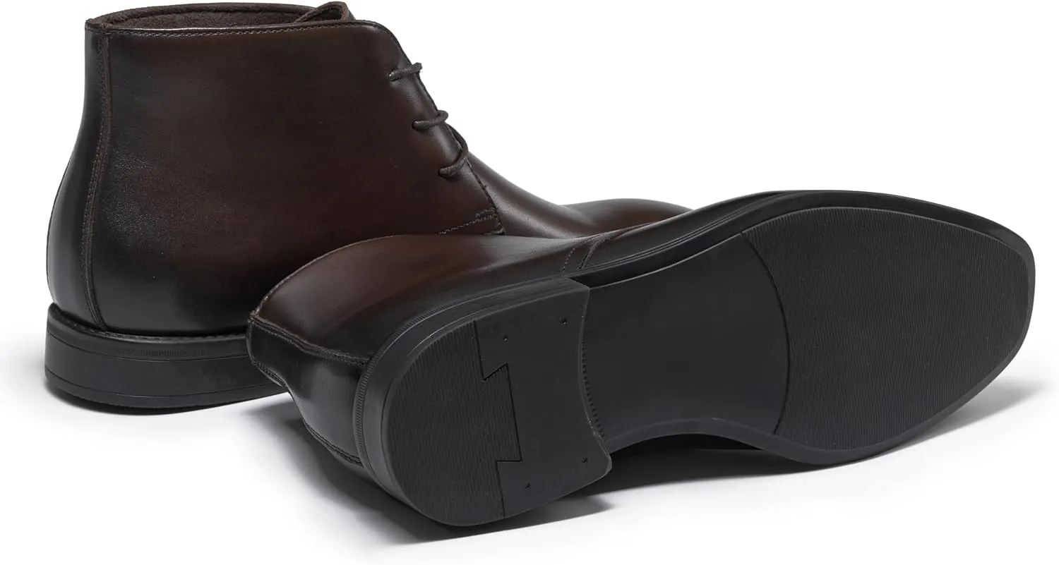 Holy dove Mens Dress Boots,Premium Leather Oxford Chukka, Waterproof Non-Slip Business Boots for Men??