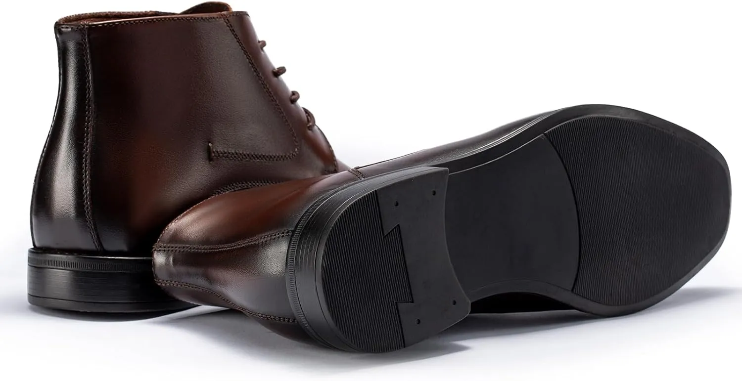Holy dove Mens Dress Boots,Premium Leather Oxford Chukka, Waterproof Non-Slip Business Boots for Men??