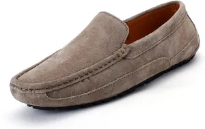 HOOENG Driving Moccasins Loafer Shoes for Men Faux Fur Lined Option Suede Vamp Stitching Details Soft Comfortable Flexible Driving Slip on (Color : Khaki, Size : 7.5 M US)