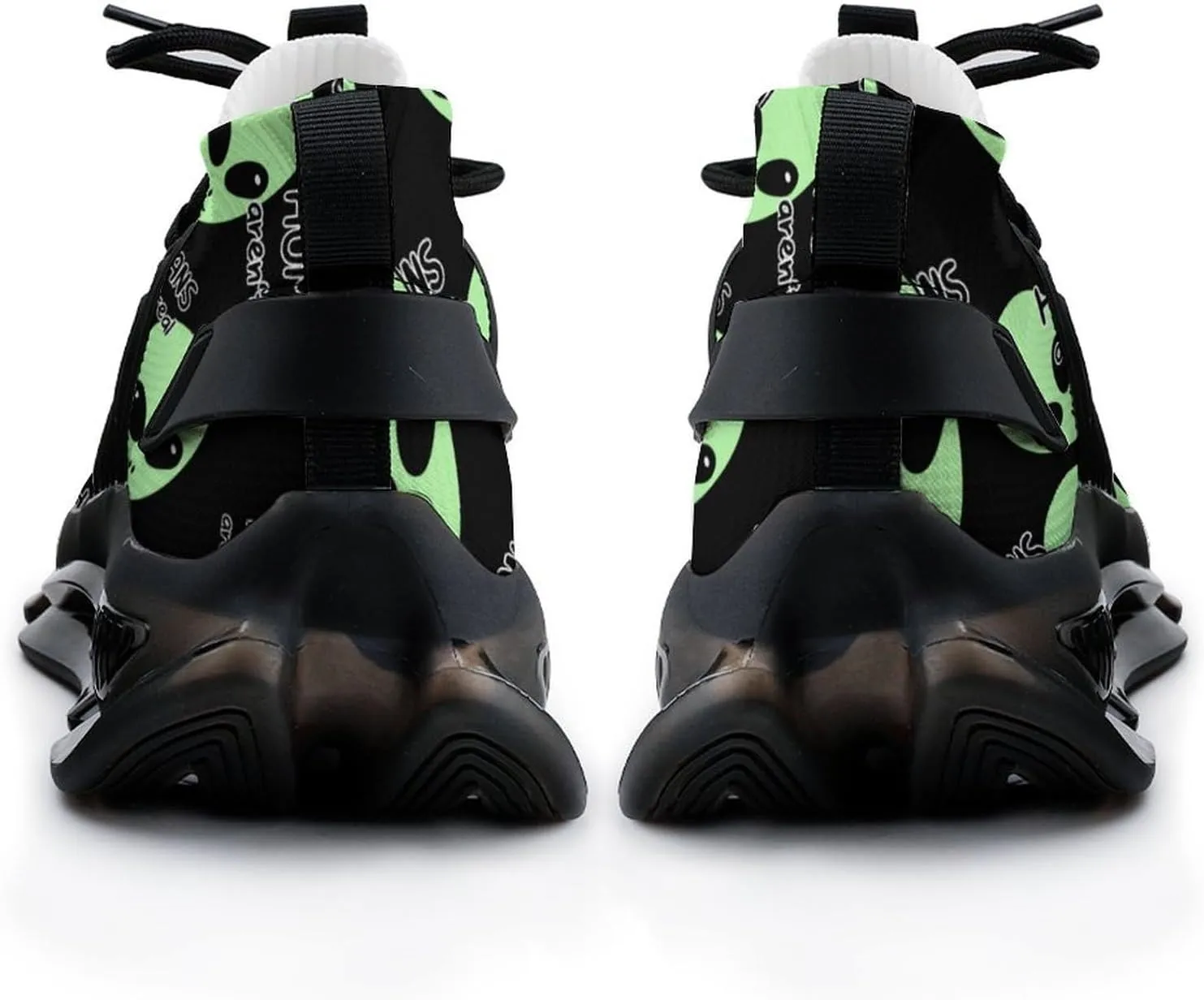 Humans Aren`t Real, Alien Walking Shoes for Men Lightweight Tennis Fashion Elastic Sports Shoes Cushion Basketball Shoes
