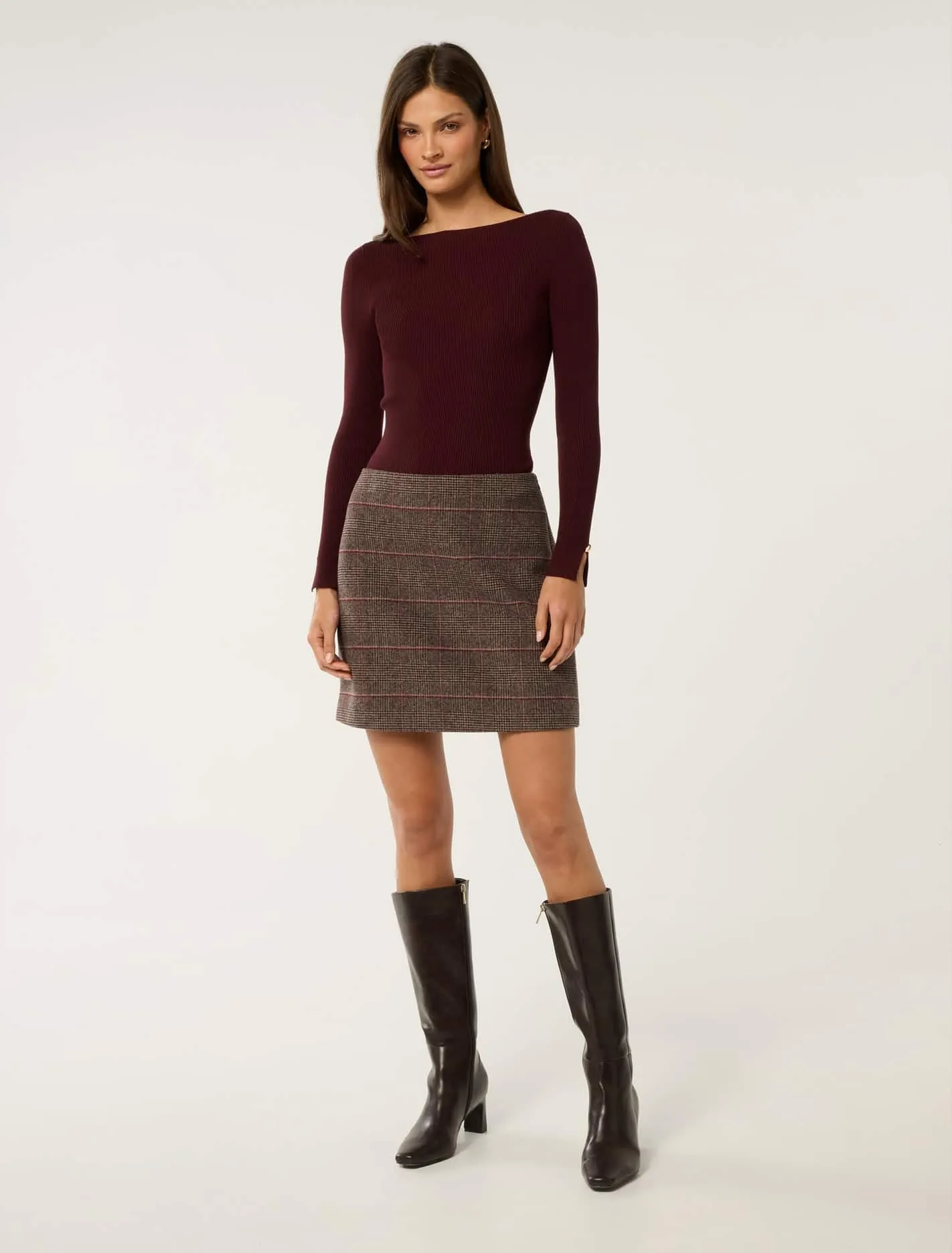 Jade Check Mini Skirt
