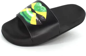 Jamaican Rasta Reggae RGY Caribbean Slippers Sandals for Women and Men Sandals Open Toe Soft Cushioned Non-Slip for Indoor & Outdoor