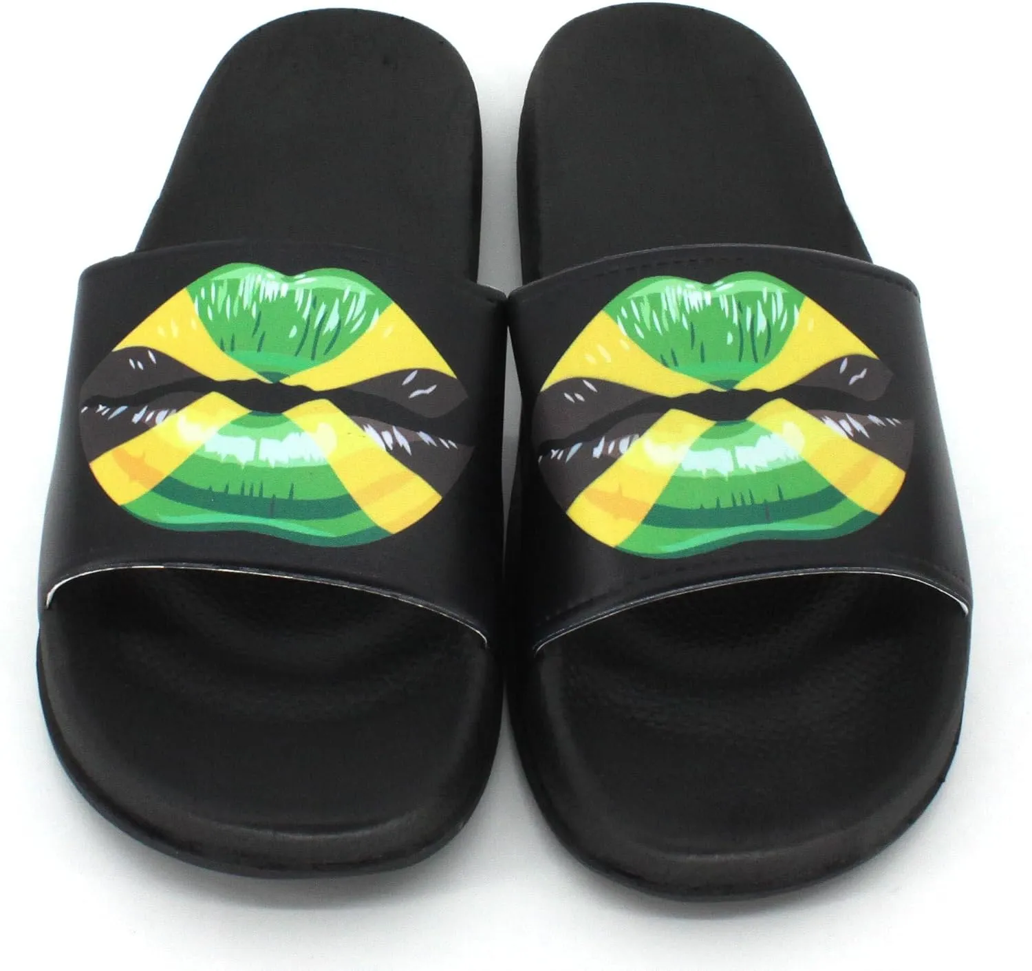 Jamaican Rasta Reggae RGY Caribbean Slippers Sandals for Women and Men Sandals Open Toe Soft Cushioned Non-Slip for Indoor & Outdoor