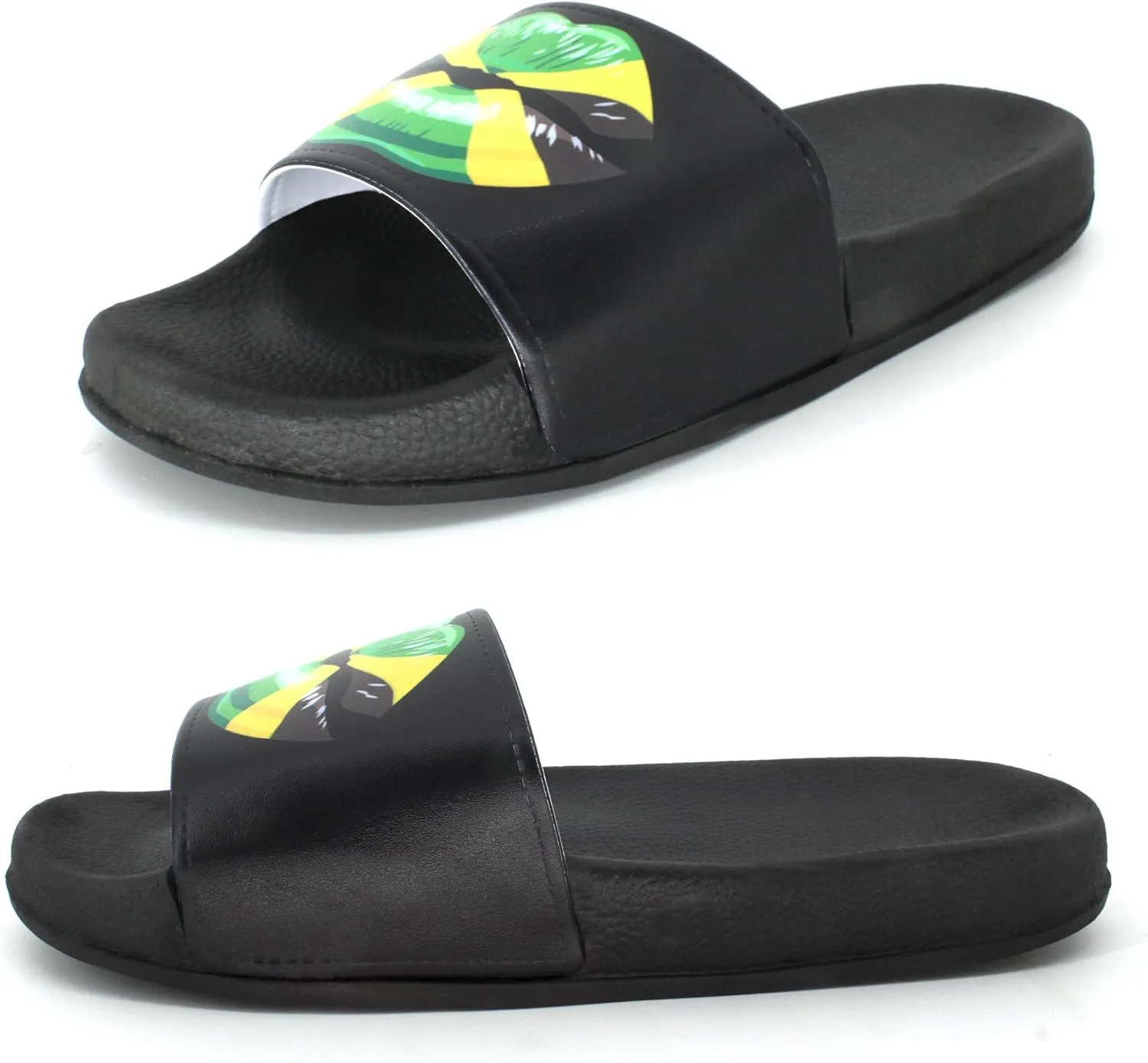 Jamaican Rasta Reggae RGY Caribbean Slippers Sandals for Women and Men Sandals Open Toe Soft Cushioned Non-Slip for Indoor & Outdoor
