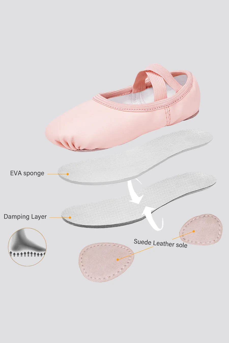 Kids PU Leather Ballet Shoes