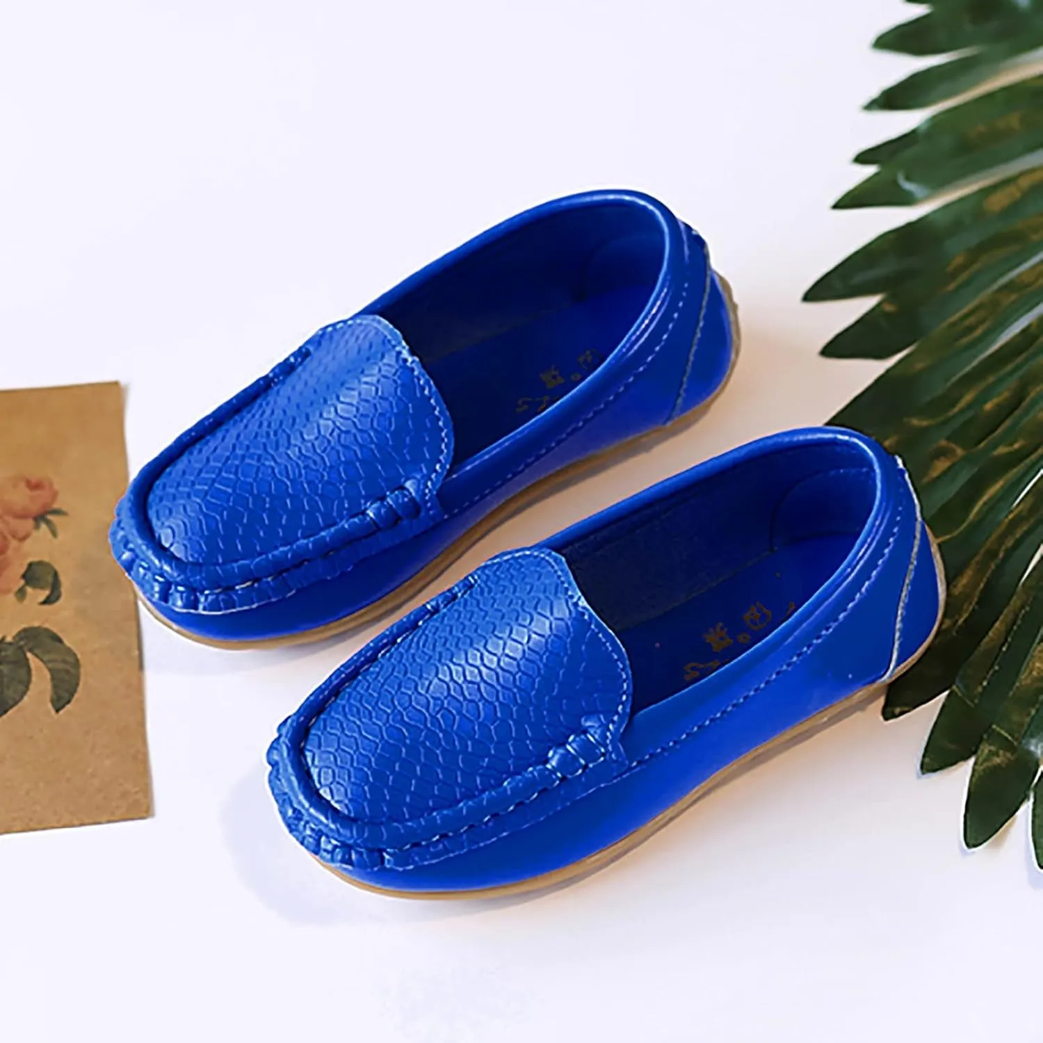 Kids Toddlers Boys Girls Soft Slip On Loafers Slip-On Moccasin Boat Dress Shoes Casual Shoes Formal Leather Flat