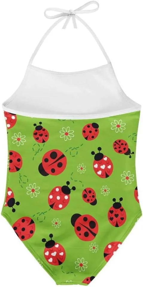 KiuLoam Penguins Group Girls One-Piece Swimsuit Quick Dry Beach Swim Bathing Suit for 3-8 Years Little Girls