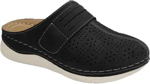 Kubbon Clogs for Womens Slip-On Flat Mule Shoes Comfortable Outdoor Mule Orthopedic Leather Clog Breathable Closed Toe Sandals Summer Wedge Shoes