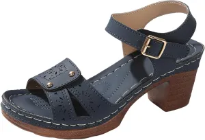 Kubbon Orthopedic Platform Wedge Sandals for Women Chunky Heel Ankle Strap Slip On Sandals Comfortable Open Toe Sandles Casual Outdoor Shoes